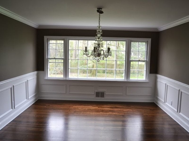 Picture Frame Molding, Interior Painting and Hardwood Floors in